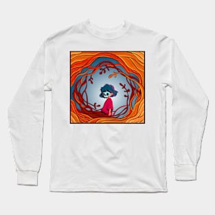 The Japanese introvert masked girl 3 - Yabisan vector art - Long Sleeve T-Shirt